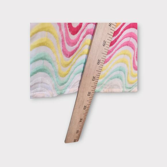 Tularosa Womens Lexi Shift Dress Pastel Rainbow Wave Print M Sorbet Colorful - Picture 8 of 9